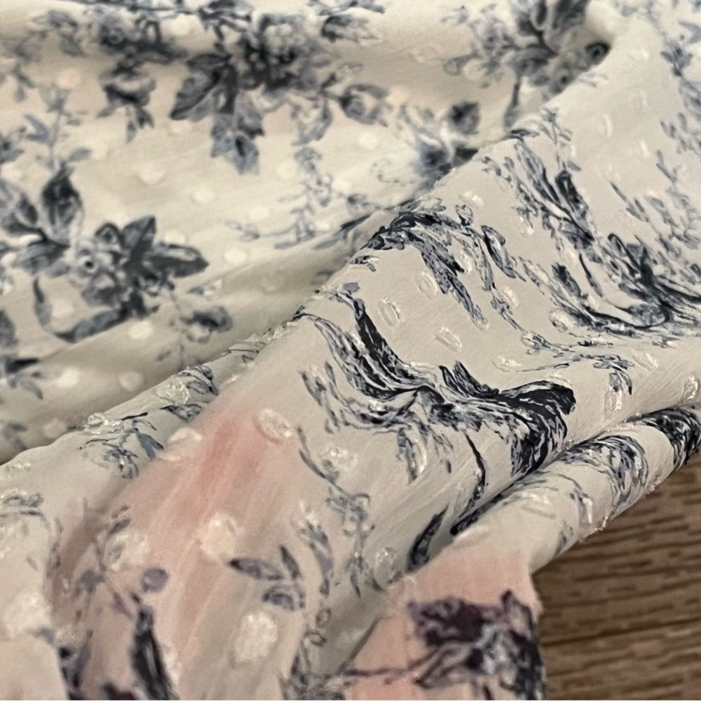 Maison ‘d Amelie Floral Tunic Blouse Womens Size XS Ruffled Peasant Cottagecore - Picture 12 of 16